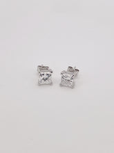 1.5 Carat Total Square Lab Grown Diamond Stud Earrings