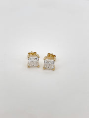 2 Carat Total Square Lab Grown Diamond Stud Earrings