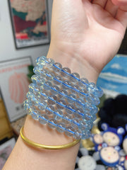 蓝托帕石8mm 手围14.5-16cm可带