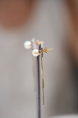 6-6.5mm Akoya Cultured Pearl With Snake Chain Earrings