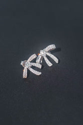 0.61 Carat Butterfly Bow Stud Earrings In 18K White Gold