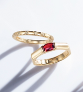 【Vendome Aoyama】 Garnet Ring Set