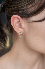 Emerald Natural Diamond Stud Earrings