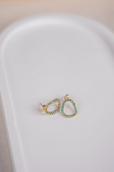 Emerald Natural Diamond Stud Earrings