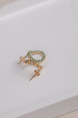 Emerald Natural Diamond Stud Earrings