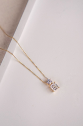 2 Carat Square&Round Lab Grown Diamond Necklace