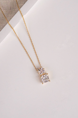 2 Carat Square&Round Lab Grown Diamond Necklace