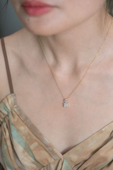 2 Carat Square&Round Lab Grown Diamond Necklace