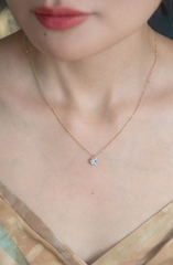 1 Carat Round Lab Grown Diamond Necklace