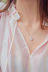 1.3 Carat Emerald Cut Lab Grown Diamond Necklace