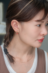 Double Circle Coral Stud Earrings