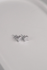 2 Carat Total Square Lab Grown Diamond Stud Earrings
