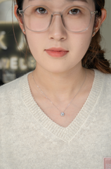 1.072 Carat Round Lab Grown Diamond Necklace In 18K White Gold