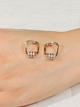 0.2 Carat Natural Diamond Square Earrings In 14K Yellow Gold