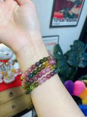 糖果碧玺7mm手串 手围14.5-16cm可带