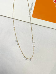 0.89 Carat Total 9PCS Lab Grown Diamond Necklace In 18K Yellow Gold