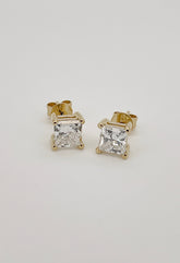 1.5 Carat Total Square Lab Grown Diamond Stud Earrings