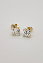 1.5 Carat Total Square Lab Grown Diamond Stud Earrings
