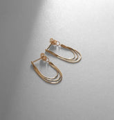 【COCOSHNIK】Compact 3-chain Hoop Earrings