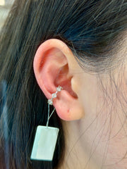 0.71 Carat Round Diamond Ear Cuff In 10K White Gold