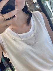 【MIKIMOTO】M CODE 18K WHITE GOLD AKOYA PEARL NECKLACE