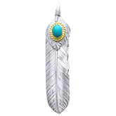 Tarowashimi Turquoise Feather Pendant
