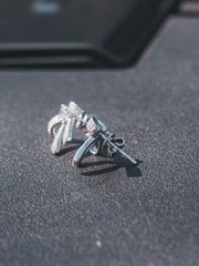 0.61 Carat Butterfly Bow Stud Earrings In 18K White Gold