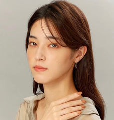 【COCOSHNIK】Compact 3-chain Hoop Earrings