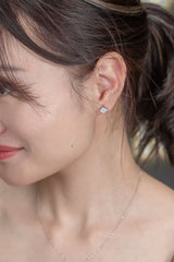 Square Diamond Ear Studs