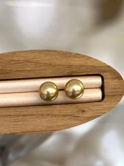 10mm Golden South Sea Cultured Pearl Earrings