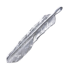 Tarowashimi Silver feather pendant facing left size:L(W-1AFFL01)