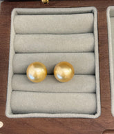 13.3mm Golden South Sea Cultured Pearl Stud Earrings