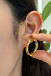 30mm Circle Earrings In 18K Yellow Gold