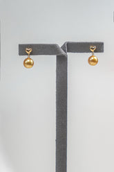 Heart Code 7mm Golden South Sea Cultured Pearl Earrings