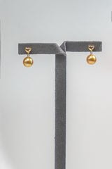 Heart Code 7mm Golden South Sea Cultured Pearl Earrings