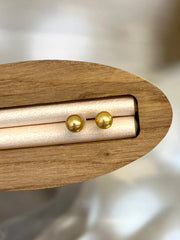 5mm Golden South Sea Cultured Pearl Earrings in 18K Yellow Gold