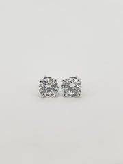 2.15 Carat Total Four-claws Diamond Stud Earrings