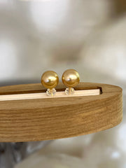 10mm Golden South Sea Cultured Pearl Earrings