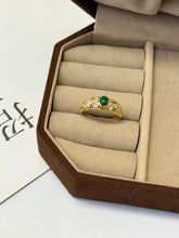 0.41CT Emerald Ring In 18K Yellow Gold