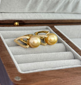 11mm Golden South Sea Cultured Pearl Stud Earrings