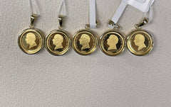 24K+18K Gold Coin, Diameter:13.7mm, 2.5g