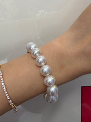 9.2-11.9mm "白い蝶" White South Sea Pearl Bracelet