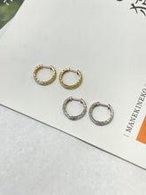 Diamond-pattern Hoop Earrings