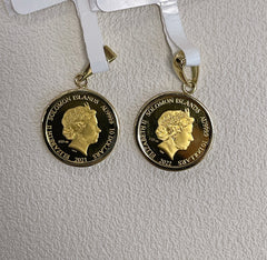 24K Gold Coin, Diameter:14.3mm, 1.7g