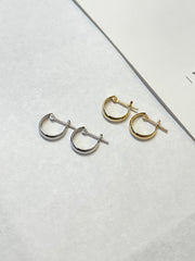 Small Ear Hoop In 18K Yellow Gold&Platinum