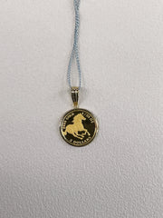 24K+18K Horse Gold Coin, Diameter:14.4mm, 1.59g