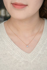 1.53 Carat Square Diamond Necklace