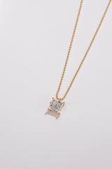 1.53 Carat Square Diamond Necklace