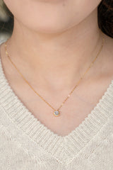 0.69 Carat Round Lab Grown Diamond Necklace In 18K Yellow Gold