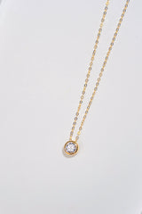0.69 Carat Round Lab Grown Diamond Necklace In 18K Yellow Gold